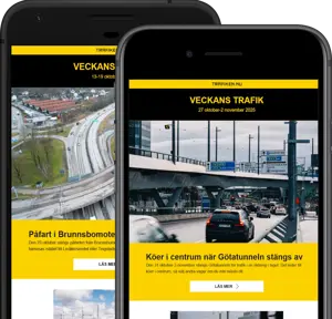 Mobiltelefon med Veckans trafik