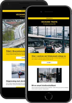 Mobiltelefon med Veckans trafik